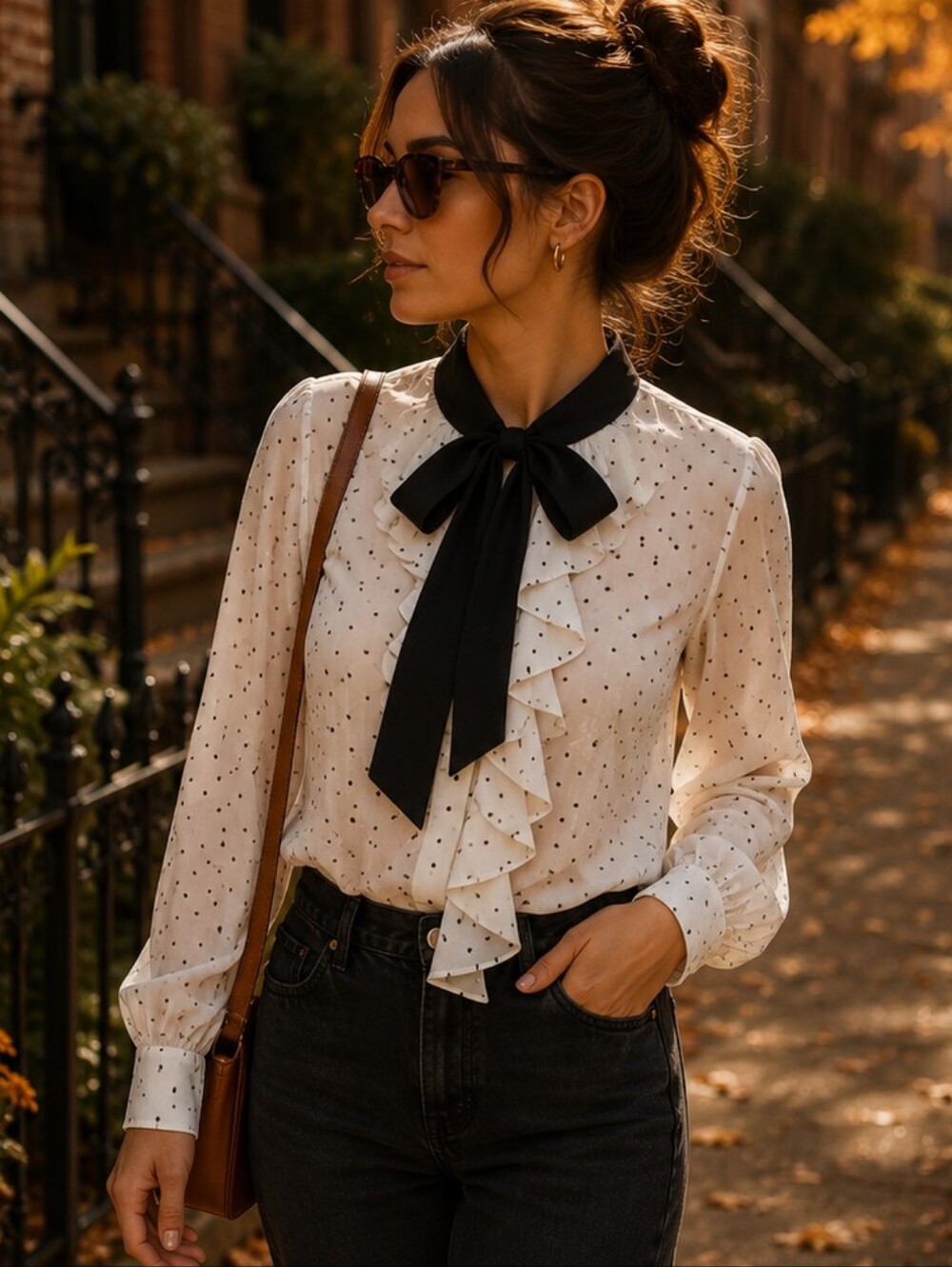 Zara Black and White Basic Collection Blouse